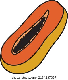 cartoon vector of papaya paw paw