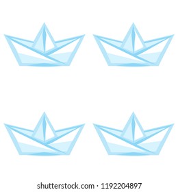 Cartoon vector paper boat seamless pattern