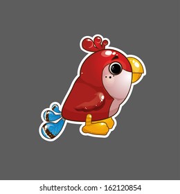Cartoon vector parrot