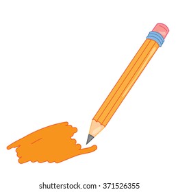 Cartoon vector pencil in colors. For school, education and business themes.