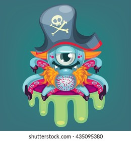 Cartoon vector pirate virus