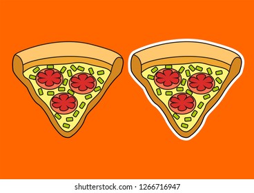 cartoon vector of pizza
