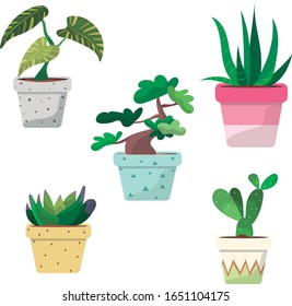 Cartoon vector of plants ready to use. 