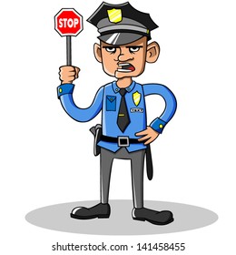 Cartoon vector policeman.