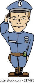 Cartoon vector policeman saluting you