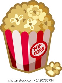 Cartoon vector popcorn bucket icon