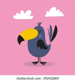 cartoon vector print of with toucan