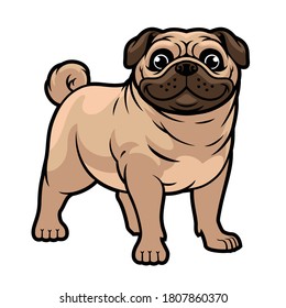 cartoon vector of pug dog mascot