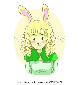 cartoon vector rabbit girl