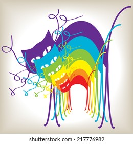 cartoon vector rainbow cats