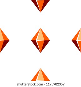 Cartoon vector red gem stone seamless pattern