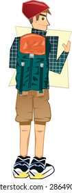 cartoon vector represent travel life of bagpacker