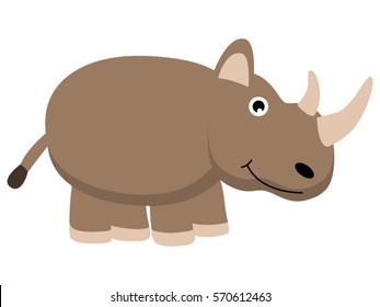 Cartoon Vector Rhinoceros Illustration