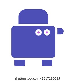 Cartoon Vector Robot Illustration on White Background