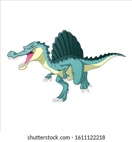 Cartoon Vector Scary Dinosaur Spinosaurus