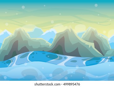 cartoon vector sea background with separated layers for game art and animation game design asset in 2d graphic