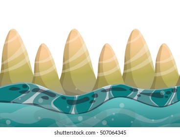 cartoon vector sea background with separated layers for game art and animation game design asset in 2d graphic