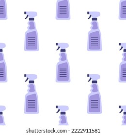 cartoon vector seamless pattern of cleaning spray, natural household cleaners