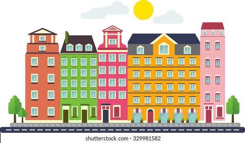 Cartoon Vector set of Colorful Houses