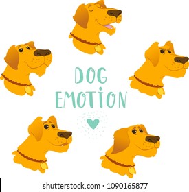 Cartoon vector set of dogs emotion
