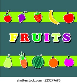 Cartoon Vector Set Of Various Fruit Complete