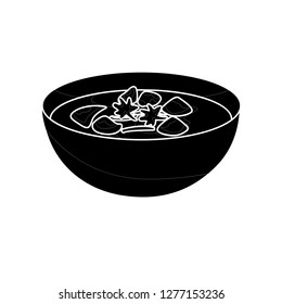 cartoon vector silhouette meatball bowl