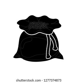 cartoon vector silhouette of sacks of rice