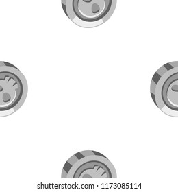 Cartoon vector silver coin seamless pattern