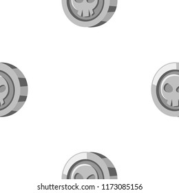 Cartoon vector silver coin seamless pattern