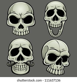 Cartoon Vector Skull Collection