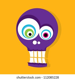 Cartoon vector skull. vector illustration.