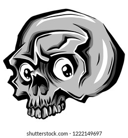 Cartoon vector skull. Skull Tattoo. Skull illustration.