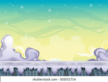 cartoon vector sky background with separated layers for game art and animation game design asset in 2d graphic