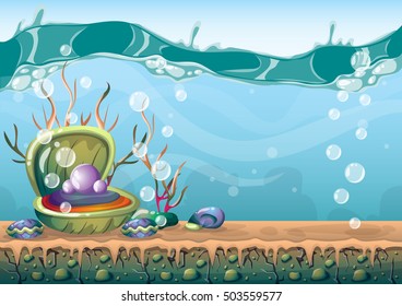 cartoon vector sky background with separated layers for game art and animation game design asset in 2d graphic