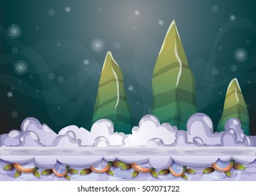 cartoon vector sky background with separated layers for game art and animation game design asset in 2d graphic
