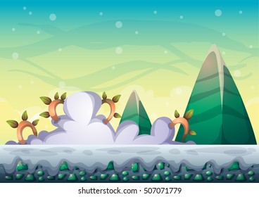 cartoon vector sky background with separated layers for game art and animation game design asset in 2d graphic