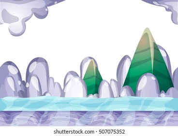cartoon vector sky background with separated layers for game art and animation game design asset in 2d graphic