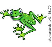 Cartoon vector smiling frog.