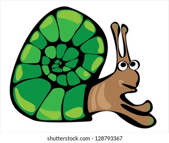 cartoon vector snail isolated on white background