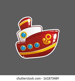 Cartoon Vector Steamship