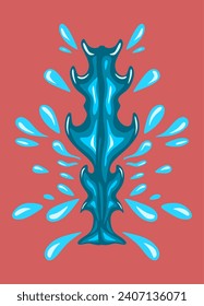 Cartoon vector stock illustration.a water splash. Watercolor abstract art