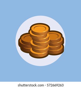 Cartoon vector styled illustration, coins