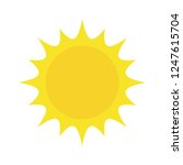 Cartoon vector sun icon. Trendy flat style. Isolated on white background. Template for web app. Summer or weather logo sign symbol. 