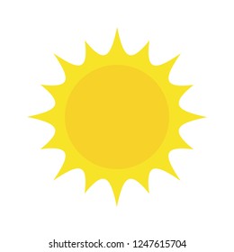 Cartoon vector sun icon. Trendy flat style. Isolated on white background. Template for web app. Summer or weather logo sign symbol. 