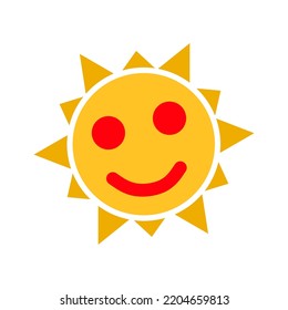 Cartoon vector sun icon with trendy design.happy sun icon