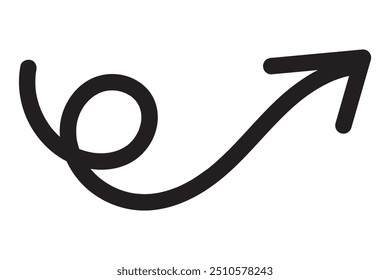 Cartoon vector swirl object, doodle brush element for decor