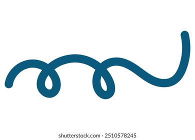 Objeto de espiral de vetor de desenhos animados, elemento de pincel de doodle para decoração