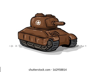 Cartoon vector tank.