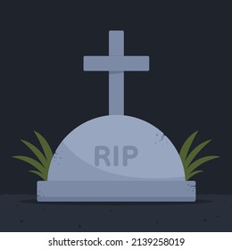 Cartoon vector of tombstone, Illustration.
