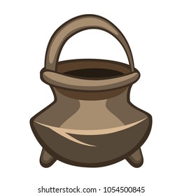 Cartoon vector tourist cauldron, bowler